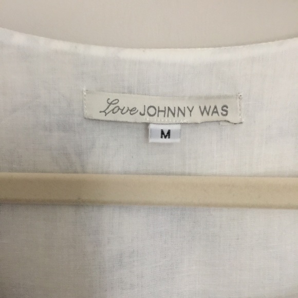 NWOT- Johnny Was White Lilies Lace Neck Dress - Picture 3 of 6